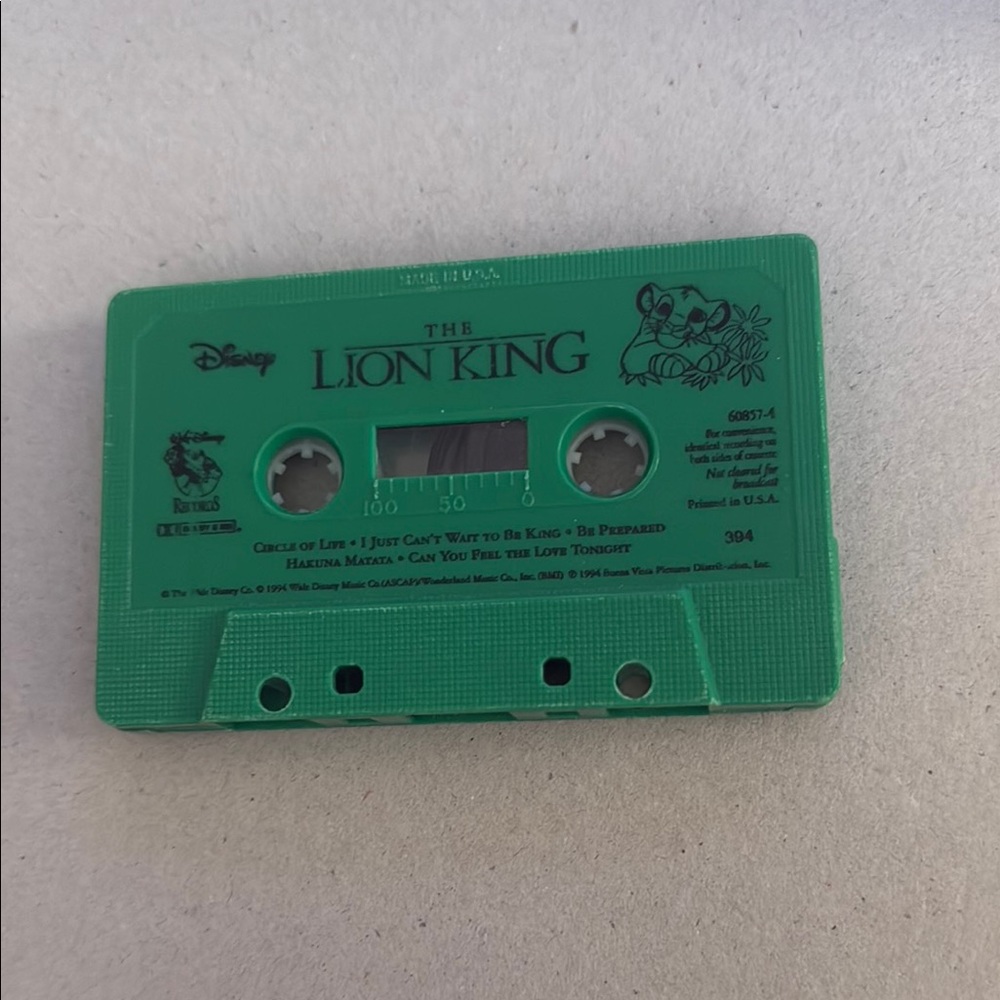 Disney The Lion King Green Cassette